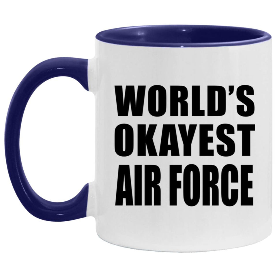 World's Okayest Air Force - 11oz Accent Mug Purple