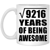 96th Birthday Square Root of 9216 Years of Being Awesome - 11oz Coffee Mug