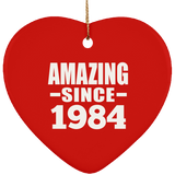 40th Birthday Amazing Since 1984 - Heart Ornament