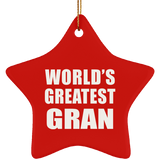 World's Greatest Gran - Star Ornament