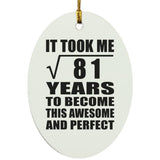 9th Birthday Took Square Root of 81 Years To Awesome - Oval Ornament