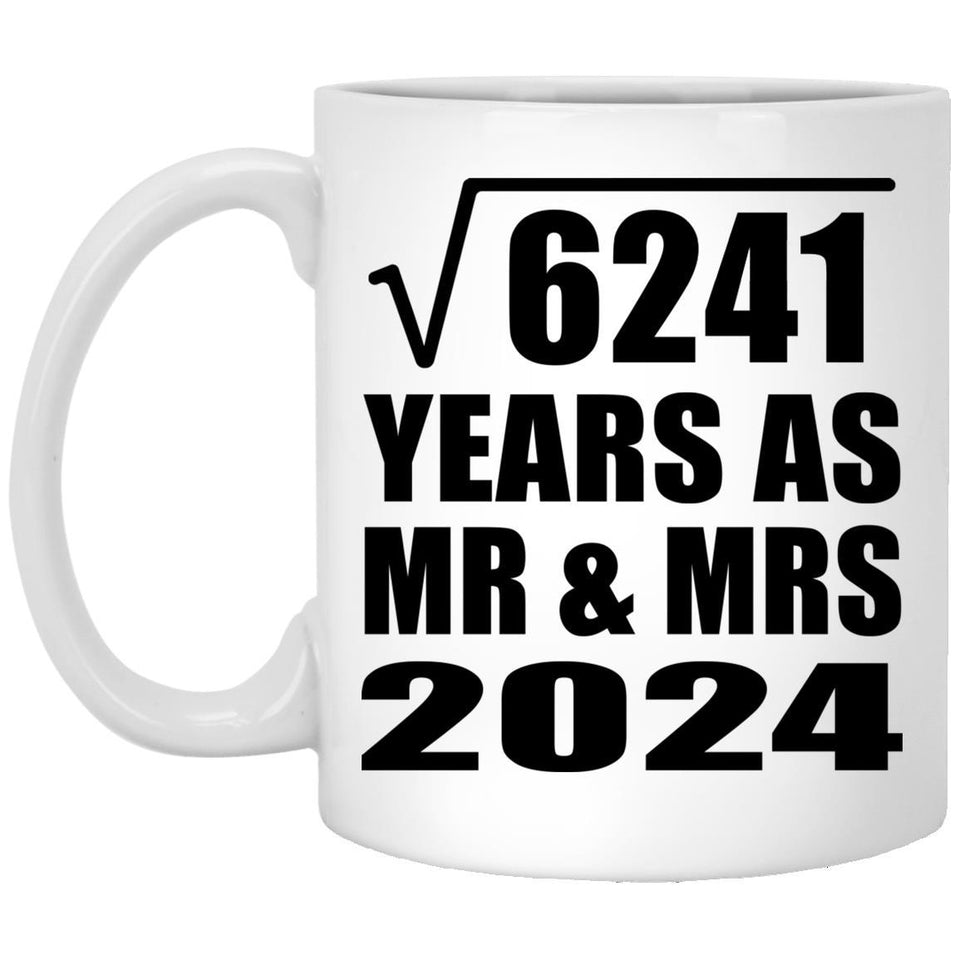 79th Anniversary Square Root of 6241 Years As Mr & Mrs 2024 - 11oz Coffee Mug