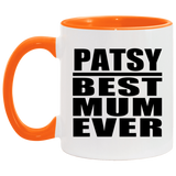 Patsy Best Mum Ever - 11oz Accent Mug Orange