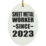 Sheet Metal Worker Since 2023 - Oval Ornament
