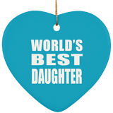 World's Best Daughter - Heart Ornament