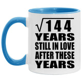 12th Anniversary Square Root of 144 Years Still In Love - 11oz Accent Mug Blue