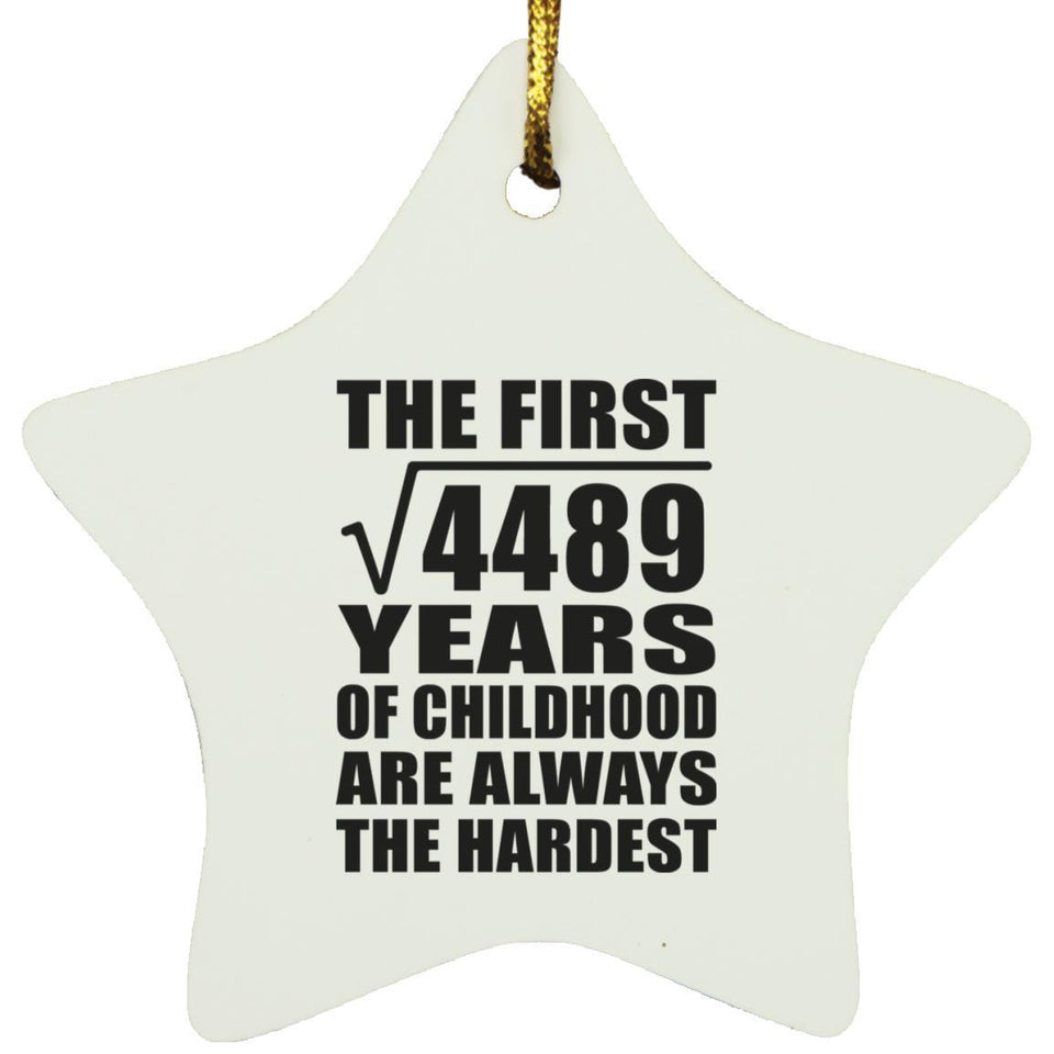 67th Birthday Square Root of 4489 Years of Childhood - Star Ornament
