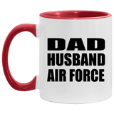 Dad Husband Air Force - 11oz Accent Mug Red