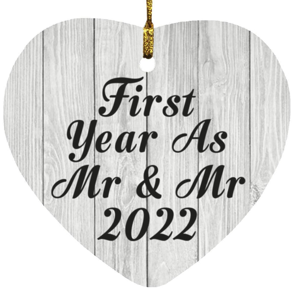 First Year As Mr & Mr 2022 - Heart Ornament F