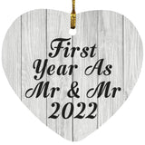 First Year As Mr & Mr 2022 - Heart Ornament F