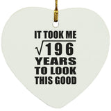 14th Birthday Took Square Root of 196 Years To Look Good - Heart Ornament