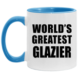 World's Greatest Glazier - 11oz Accent Mug Blue