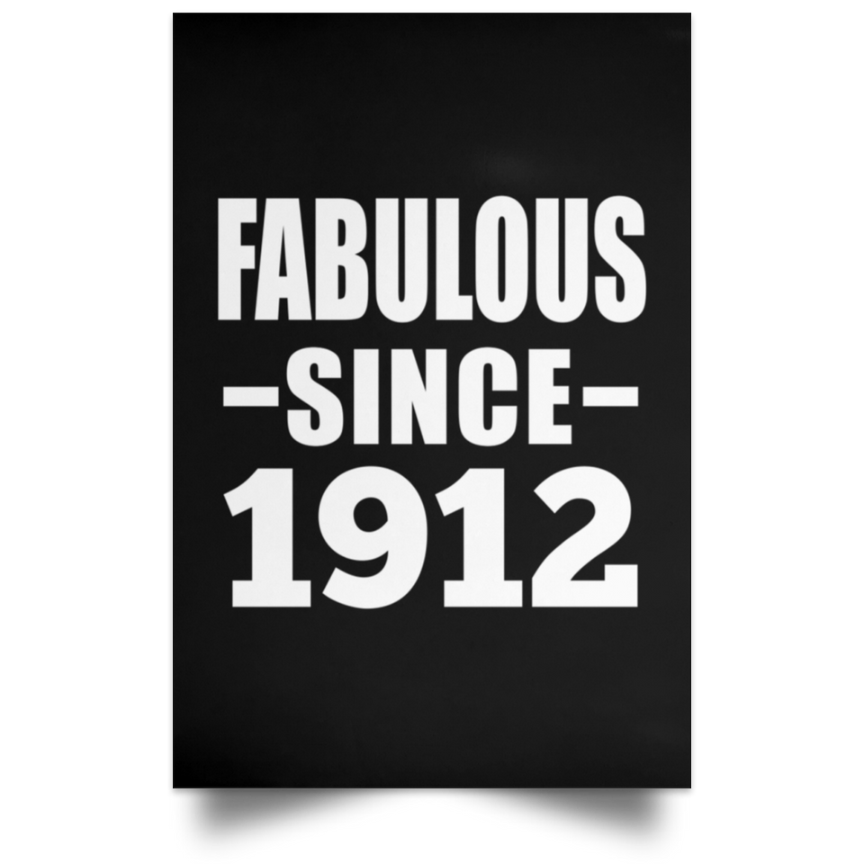 112th Birthday Fabulous Since 1912 - Poster Portrait