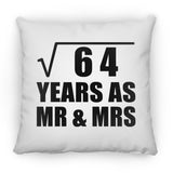 8th Anniversary Square Root of 64 Years As Mr & Mrs - Throw Pillow