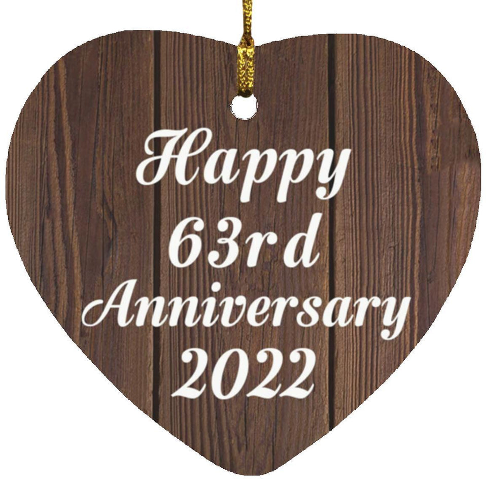 Happy 63rd Anniversary 2022 - Heart Ornament D