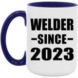Welder Since 2023 - 15oz Accent Mug Purple