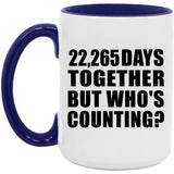 61st Anniversary 22,265 Days Together But Who's Counting - 15oz Accent Mug Purple