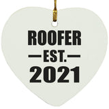 Roofer Established EST. 2021 - Heart Ornament