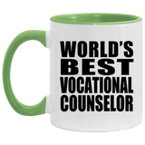 World's Best Vocational Counselor - 11oz Accent Mug Green