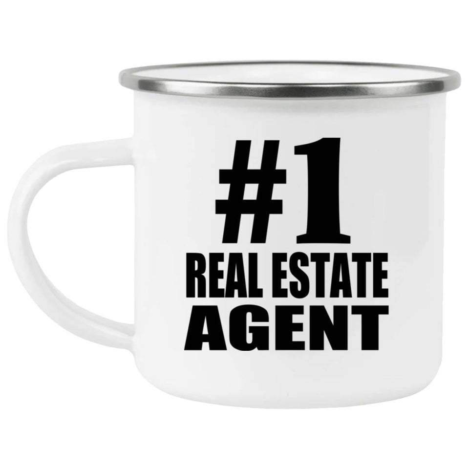 Number One #1 Real Estate Agent - 12oz Camping Mug