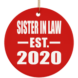 Sister In Law Established EST. 2020 - Circle Ornament