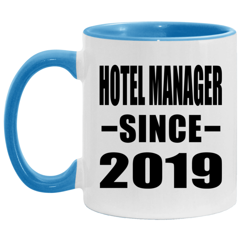 Hotel Manager Since 2019 - 11oz Accent Mug Blue