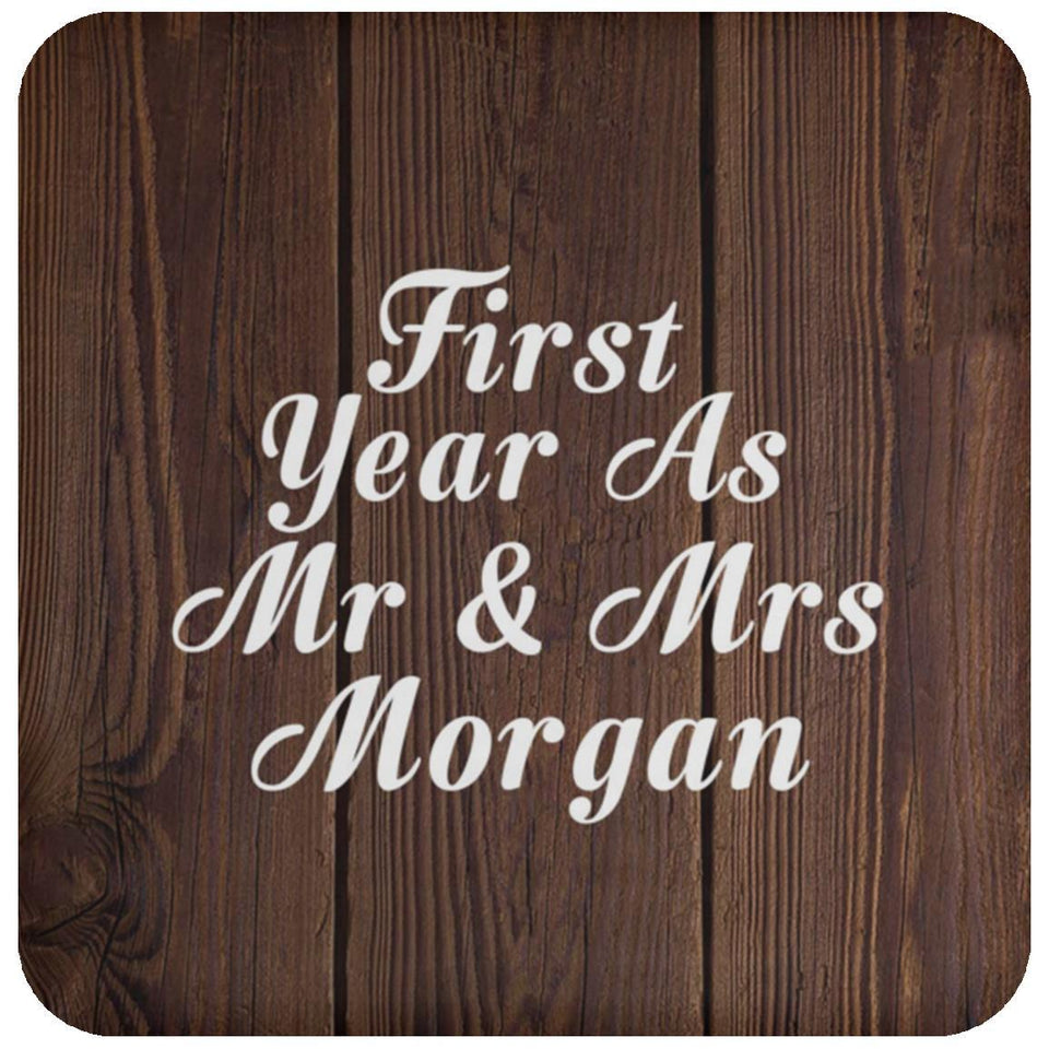 First Year As Mr & Mrs Morgan - Drink Coaster D