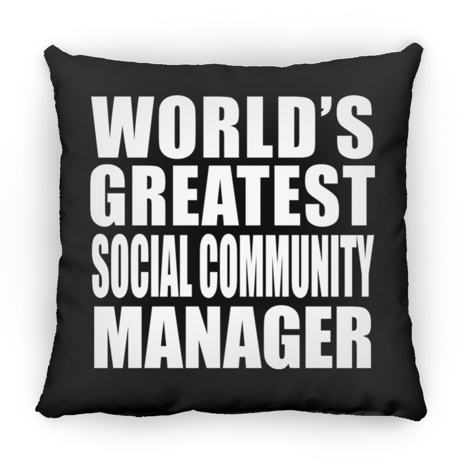World's Greatest Social Community Manager - Throw Pillow Black