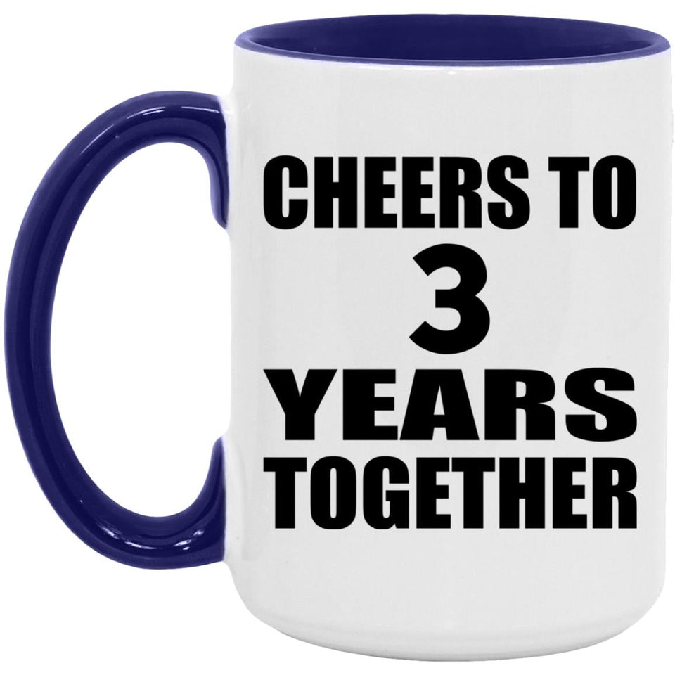 3rd Anniversary Cheers To 3 Years Together - 15oz Accent Mug Purple