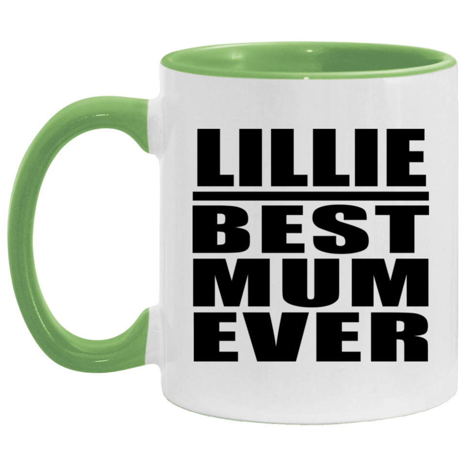 Lillie Best Mum Ever - 11oz Accent Mug Green
