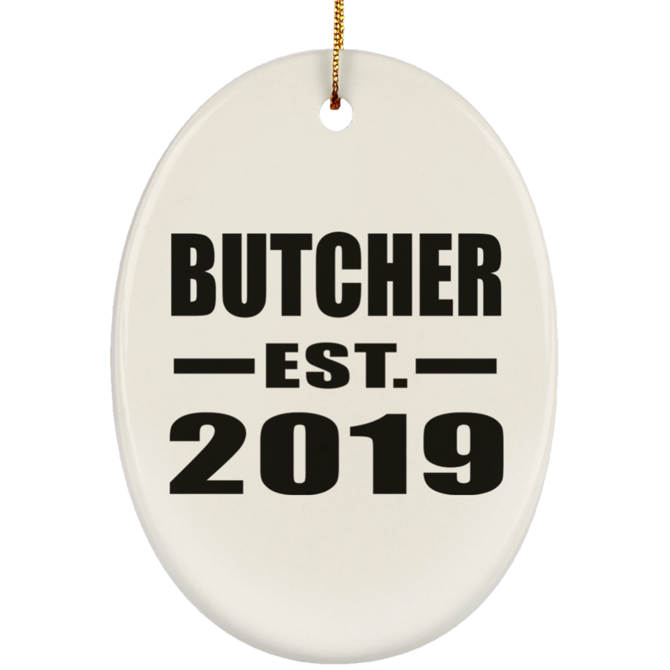 Butcher Established EST. 2019 - Oval Ornament