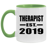 Therapist Established EST. 2019 - 11oz Accent Mug Green