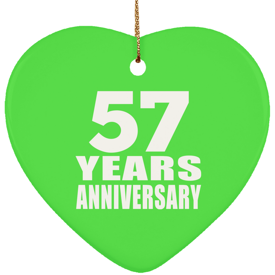 57th Anniversary 57 Years - Heart Ornament