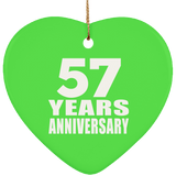 57th Anniversary 57 Years - Heart Ornament