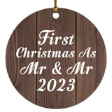 First Christmas As Mr & Mr 2023 - Circle Ornament D