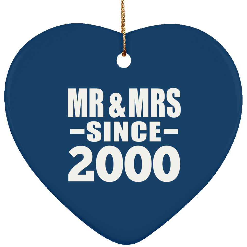 24th Anniversary Mr & Mrs Since 2000 - Heart Ornament