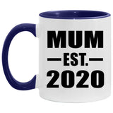Mum Established EST. 2020 - 11oz Accent Mug Purple