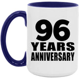 96th Anniversary 96 Years Anniversary - 15oz Accent Mug Purple