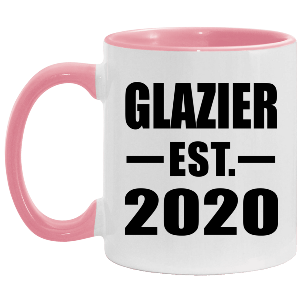 Glazier Established EST. 2020 - 11oz Accent Mug Pink