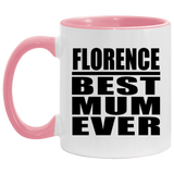 Florence Best Mum Ever - 11oz Accent Mug Pink