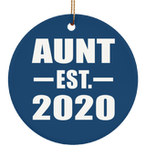 Aunt Established EST. 2020 - Circle Ornament