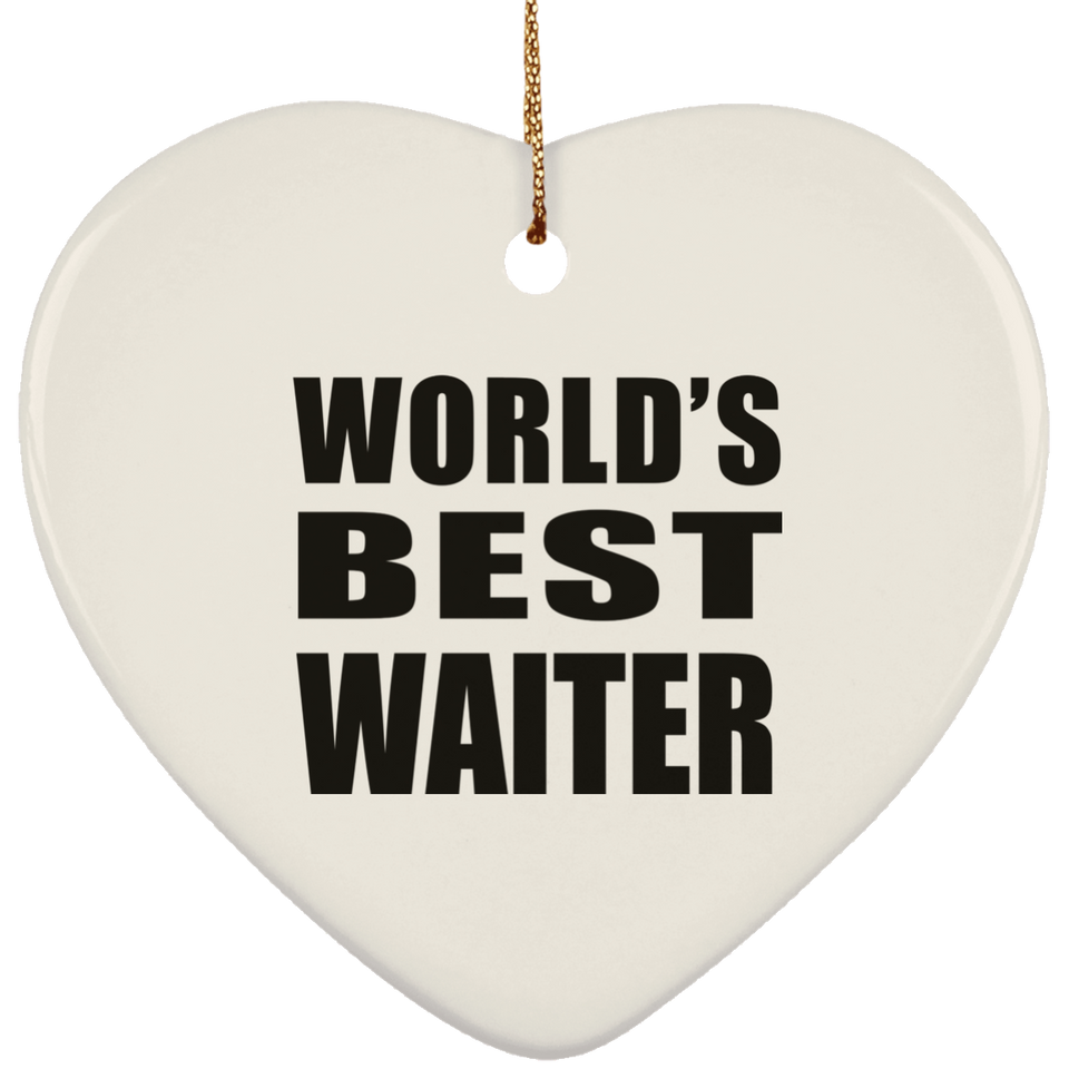 World's Best Waiter - Heart Ornament