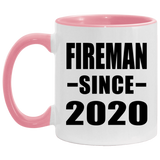 Fireman Since 2020 - 11oz Accent Mug Pink