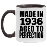 88th Birthday Made In 1936 Aged to Perfection - 11oz Accent Mug Black