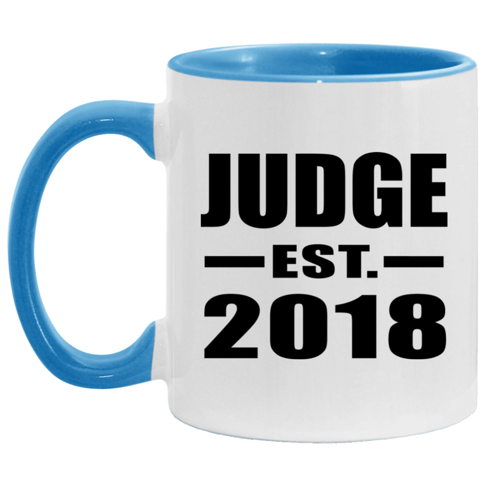 Judge Established EST. 2018 - 11oz Accent Mug Blue