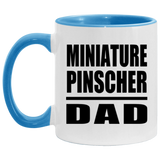 Miniature Pinscher Dad - 11oz Accent Mug Blue