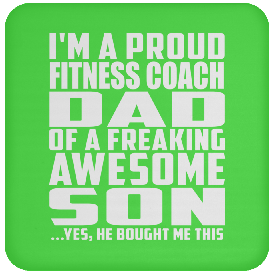 Proud Fitness Coach Dad Of Awesome Son - Drink Coaster
