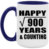Happy 30th Anniversary Square Root of 900 Years & Counting - 15oz Accent Mug Purple