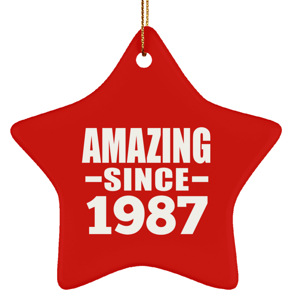 37th Birthday Amazing Since 1987 - Star Ornament