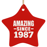 37th Birthday Amazing Since 1987 - Star Ornament